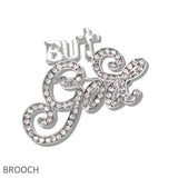 109811, BUT GOLD PAVE RHINESTONE BROOCH PIN