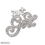 BUT Gold Pave Rhinestone Brooch PIN - view 2
