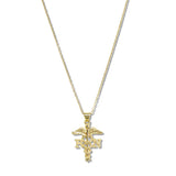 109815, NURSE CADUCEUS STAINLESS STEEL PENDANT NECKLACE