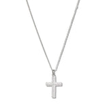 109820, CROSS PAVE CUBIC ZIRCONIA STAINLESS STEEL PENDANT NECKLACE