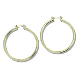 109822, 50MM GOLD WHITE GOLD DIPPED BRASS ROUND HOOP EARRING