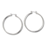 109822, 50MM GOLD WHITE GOLD DIPPED BRASS ROUND HOOP EARRING