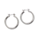 109823, 30MM GOLD WHITE GOLD DIPPED BRASS ROUND HOOP EARRING