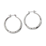 109831, 35MM GOLD WHITE GOLD DIPPED BRASS WAVY HOOP EARRING