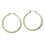 109832, 45MM GOLD WHITE GOLD DIPPED BRASS HOOP MINIMALIST EARRING