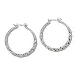 109833, 35MM GOLD WHITE GOLD DIPPED BRASS HOOP MINIMALIST EARRING