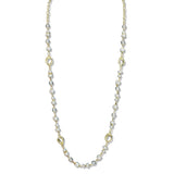 109845, HAMMERED GEOMETRIC ACCENT GLASS PEARL BEADED LONG NECKLACE