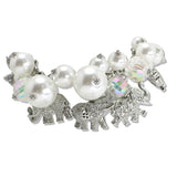 109853, ELEPHANT GLASS PEARL MULTI CHARM TOGGLE BRACELET