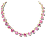 109862, 14K GOLD PLATED HEART CUBIC ZIRCONIA ACCENT DESIGNER INSPIRED NECKLACE