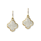 109869, PAVE CLOVER DANGLE EARRING