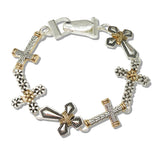 109870, MULTI SHAPED CROSS MAGNETIC CLOSURE BRACELET