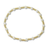 109875, DAINTY PEARL BALL BEADED STAINLESS STEEL STRETCH BRACELET