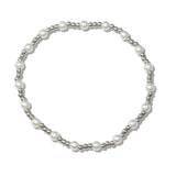 109875, DAINTY PEARL BALL BEADED STAINLESS STEEL STRETCH BRACELET