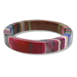 109878, ROUND MULTI STRIPE RESIN ACRYLIC BANGLE BRACELET