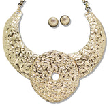109885, CHUNKY ROUND HAMMERED STATEMENT NECKLACE