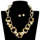 109887, HAMMERED TEXTURE METAL NECKLACE