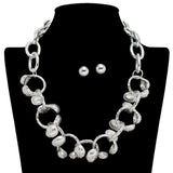 109887, HAMMERED TEXTURE METAL NECKLACE