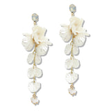 109890, FRESHWATER PEARL FLOWER PETAL DROP DANGLE EARRING
