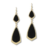 109891, GEOMETRIC FAUX LEATHER ACCENT DANGLE EARRING