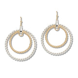 109893, BALL TEXTURED DOUBLE CIRCLE DANGLE EARRING