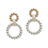 109894, BALL TEXTURED BOLD DOUBLE CIRCLE EARRING