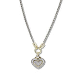 109899, 14K GOLD PLATED CUBIC ZIRCONIA HEART PENDANT NECKLACE