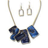 109917, ENAMEL GEOMETRIC STATEMENT NECKLACE