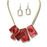 109917, ENAMEL GEOMETRIC STATEMENT NECKLACE