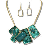 109917, ENAMEL GEOMETRIC STATEMENT NECKLACE