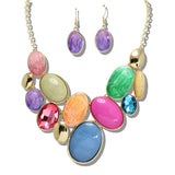 109919, ELEGANT MARBLED STATEMENT NECKLACE