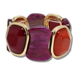 109921, GEOMETRIC CELLULOID ACETATE STRETCH BRACELET