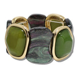 109921, GEOMETRIC CELLULOID ACETATE STRETCH BRACELET
