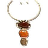 109922, GEOMETRIC RESIN CELLULOID ACETATE NECKLACE