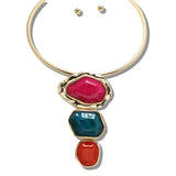 109922, GEOMETRIC RESIN CELLULOID ACETATE NECKLACE