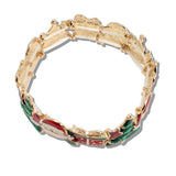 109923, CHRISTMAS THEMED SANTA ENAMEL STRETCH BRACELET