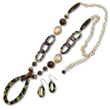 109928, RESIN ACRYLIC GEOMETRIC BEADED LONG NECKLACE
