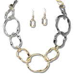 109929, HAMMERED OPEN LINK STATEMENT NECKLACE
