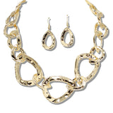 109930, HAMMERED TEARDROP LINK STATEMENT NECKLACE