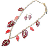 109331, LONG LEAF ACRYLIC ACCENT CHARM NECKLACE