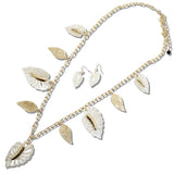 109331, LONG LEAF ACRYLIC ACCENT CHARM NECKLACE
