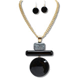 109931, GEOMETRIC CELLULOID ACETATE PENDANT CHAIN NECKLACE