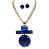 109931, GEOMETRIC CELLULOID ACETATE PENDANT CHAIN NECKLACE