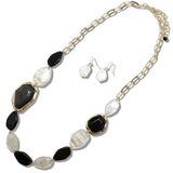 109932, GEOMETRIC CELLULOID ACETATE LONG NECKLACE