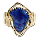 109933, ABSTRACT RESIN STONE GOLD STATEMENT STRETCH BRACELET