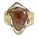 109933, ABSTRACT RESIN STONE GOLD STATEMENT STRETCH BRACELET