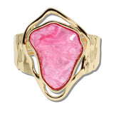 109933, ABSTRACT RESIN STONE GOLD STATEMENT STRETCH BRACELET