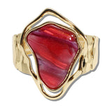 109933, ABSTRACT RESIN STONE GOLD STATEMENT STRETCH BRACELET