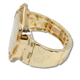 109933, ABSTRACT RESIN STONE GOLD STATEMENT STRETCH BRACELET