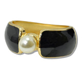 109939, PEARL ENAMEL ACCENT BOLD BANGLE BRACELET