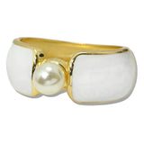 109939, PEARL ENAMEL ACCENT BOLD BANGLE BRACELET